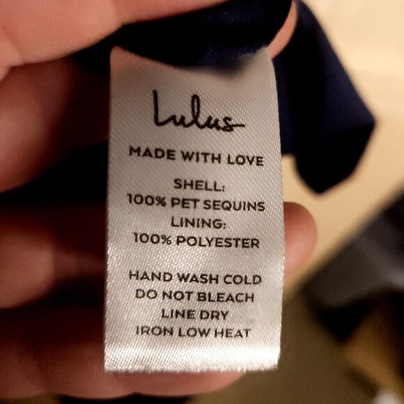 Lulus Womens Plus Navy Blue Short Sleeve Sequin Dress 2X - Picture 7 of 7